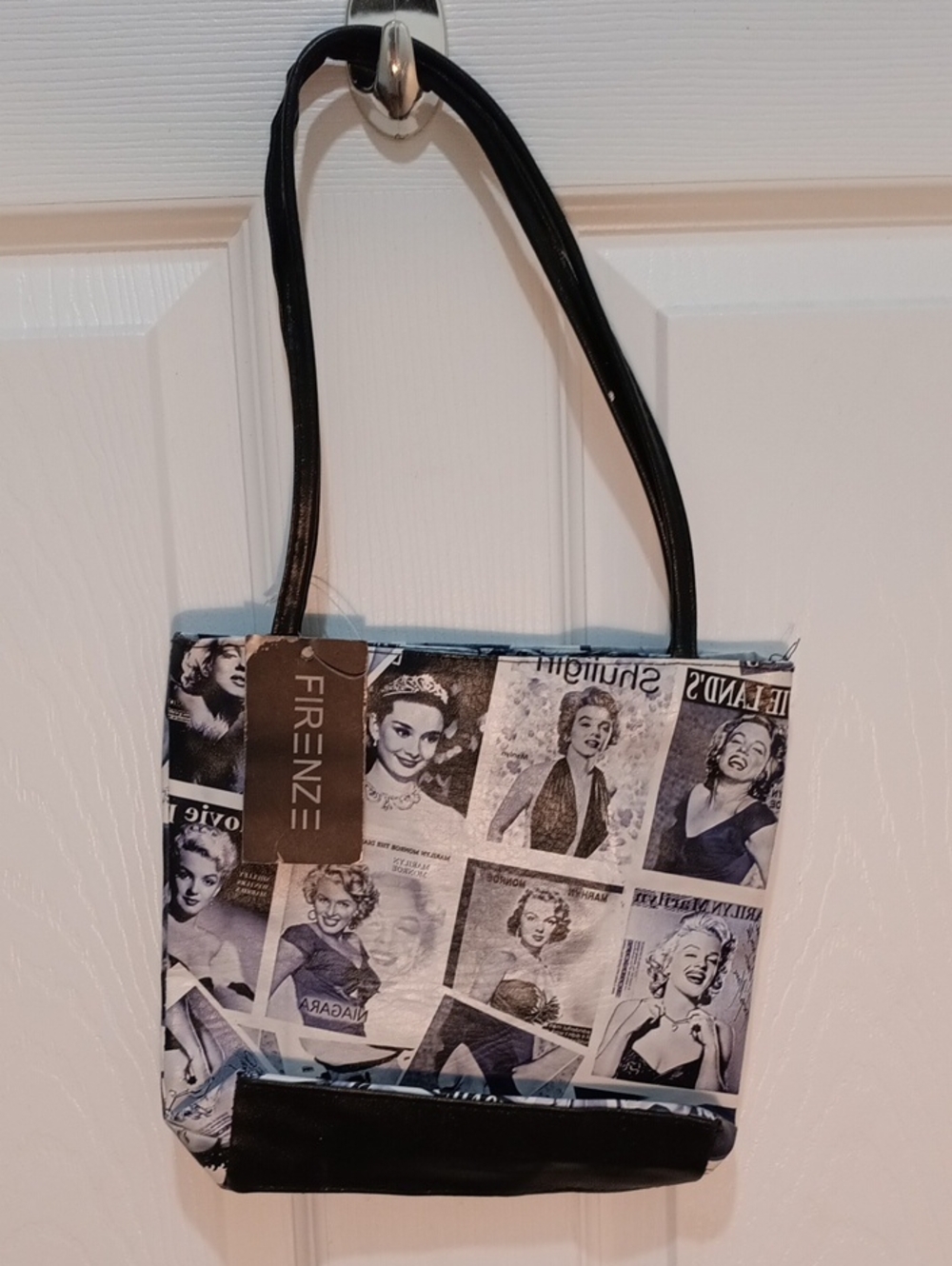 FIRENZE Retro Marilyn Monroe Black & White Photo-Print Tote From Germany